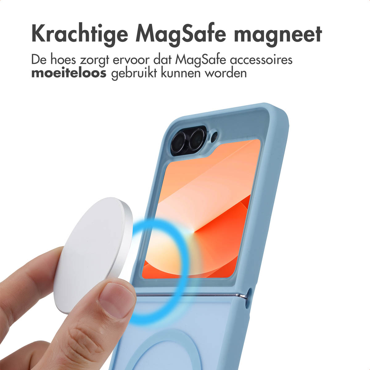 IMOSHION Color Guard Backcover MagSafe - Geschikt voor Samsung Galaxy Z Flip 6 - Telefoonhoesje voor Samsung Samsung Galaxy Z Flip 6 Lichtblauw