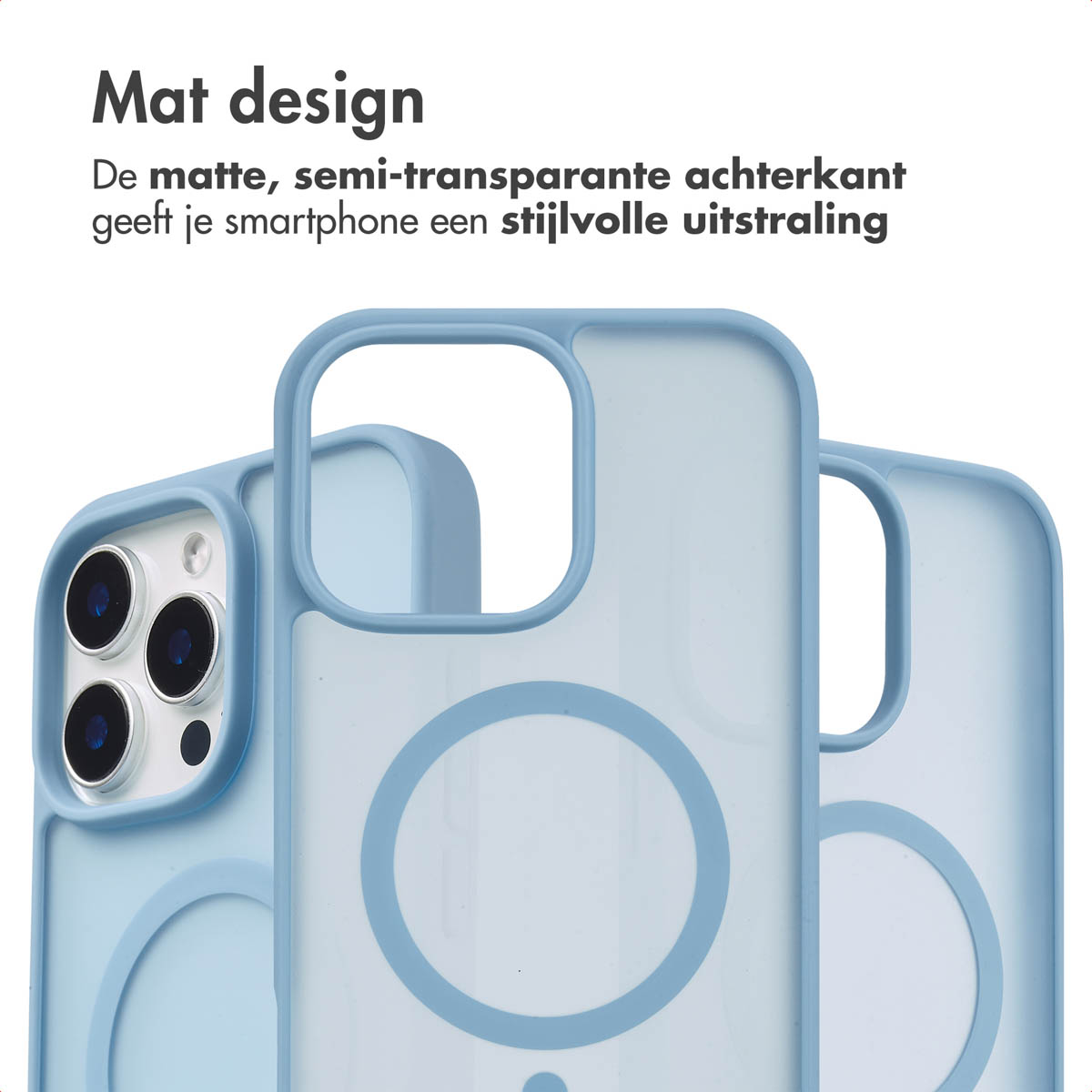IMOSHION Coque arrière Color Guard MagSafe Étui de Téléphone voor Apple iPhone 16 Pro Max Bleu clair