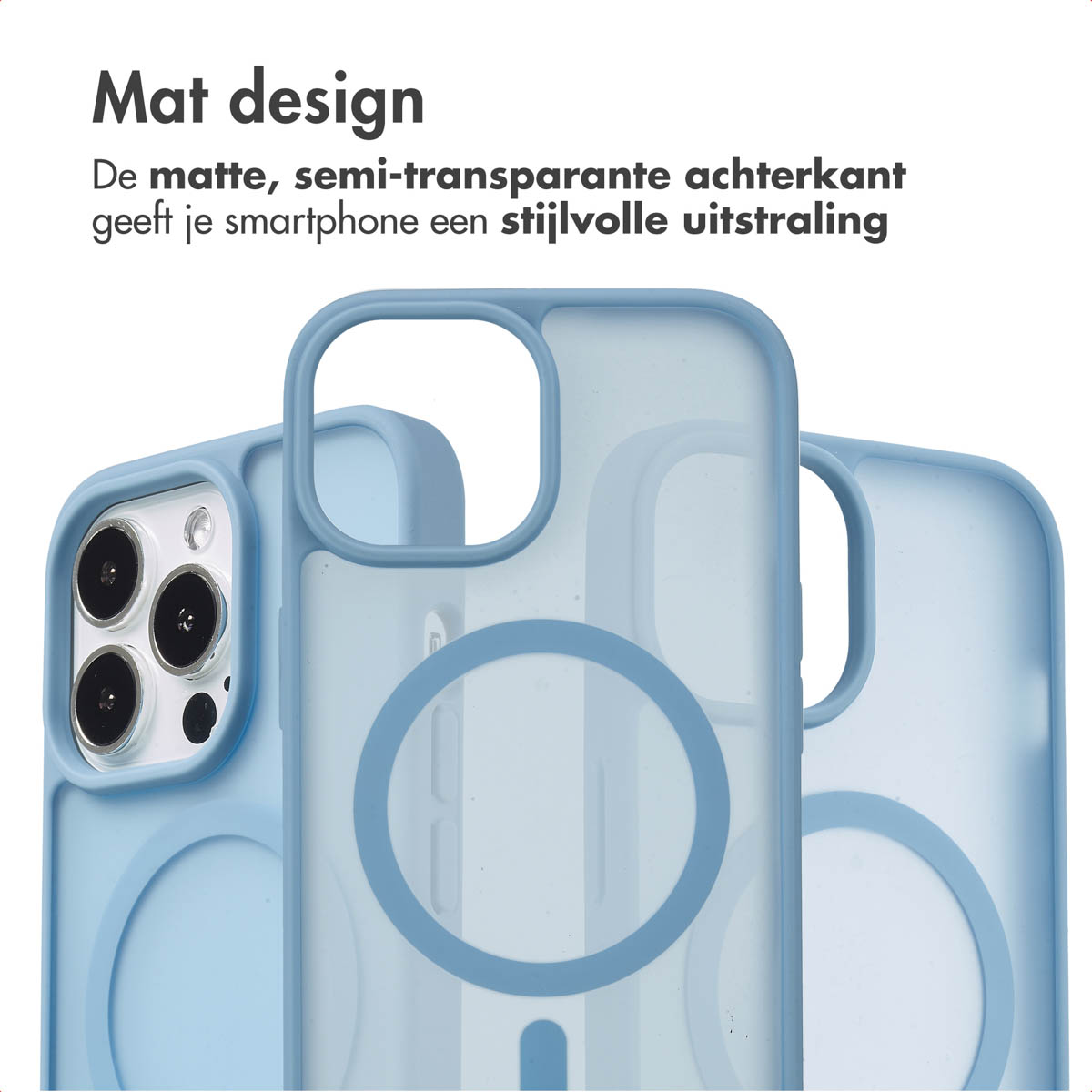 IMOSHION Coque arrière Color Guard MAgsSafe Étui de Téléphone voor Apple iPhone 13 Pro Bleu clair