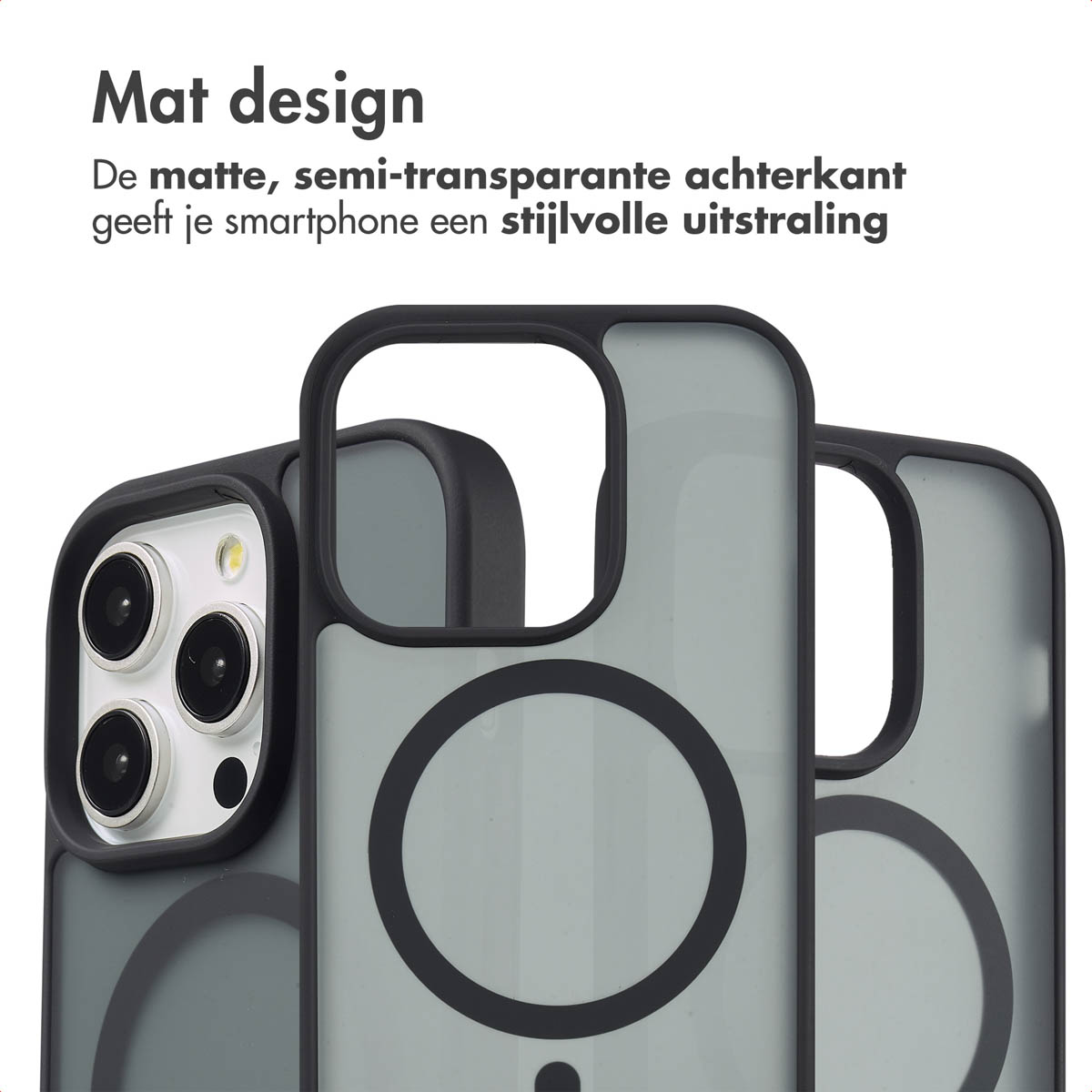IMOSHION Coque arrière Color Guard MAgsSafe Étui de Téléphone voor Apple iPhone 14 Pro Noir