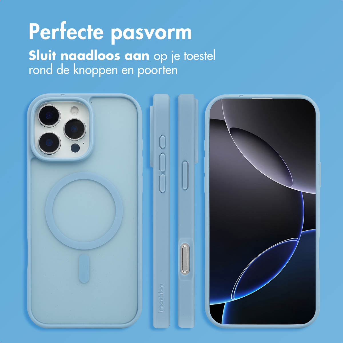 IMOSHION Coque arrière Color Guard MagSafe Étui de Téléphone voor Apple iPhone 16 Pro Max Bleu clair