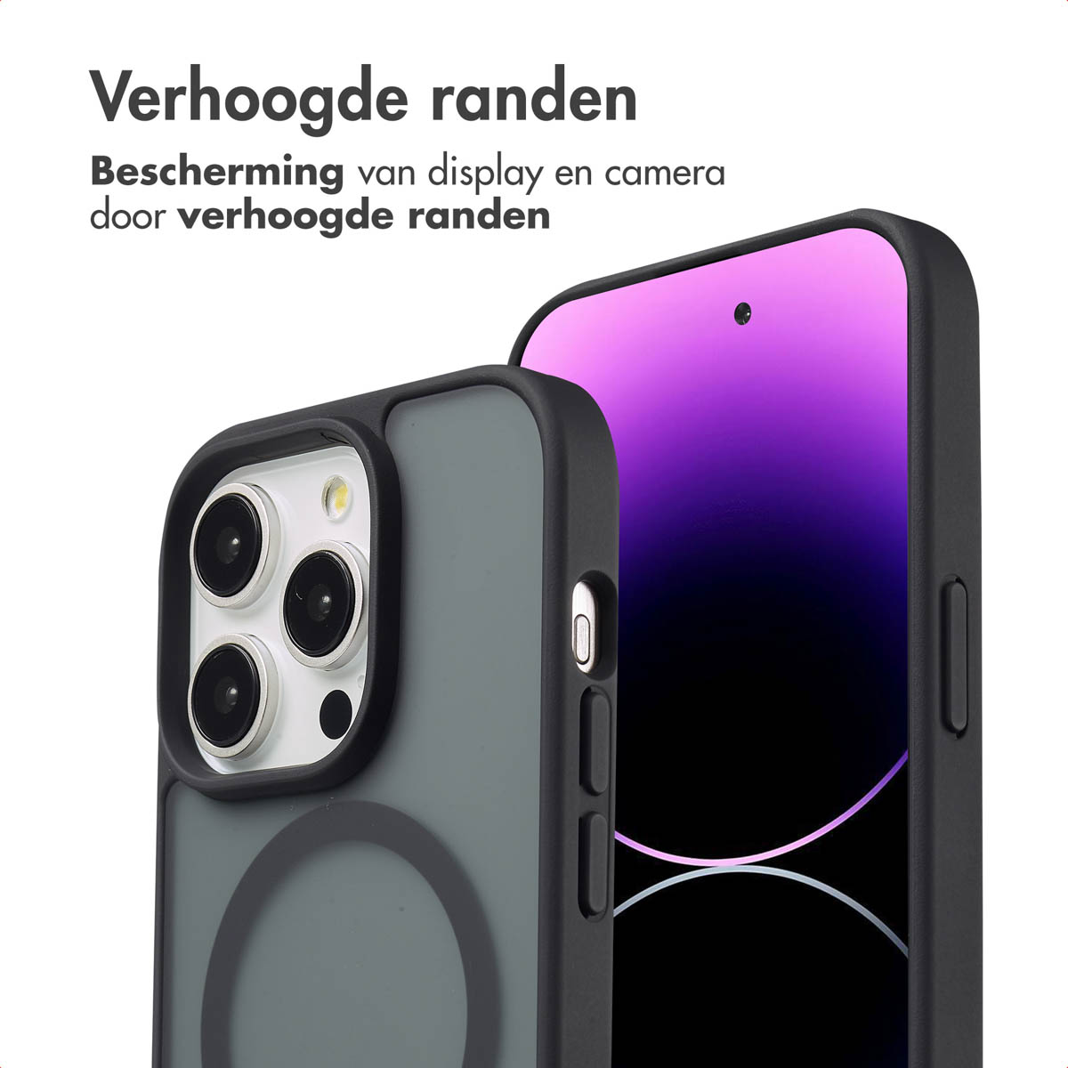 IMOSHION Coque arrière Color Guard MAgsSafe Étui de Téléphone voor Apple iPhone 14 Pro Noir
