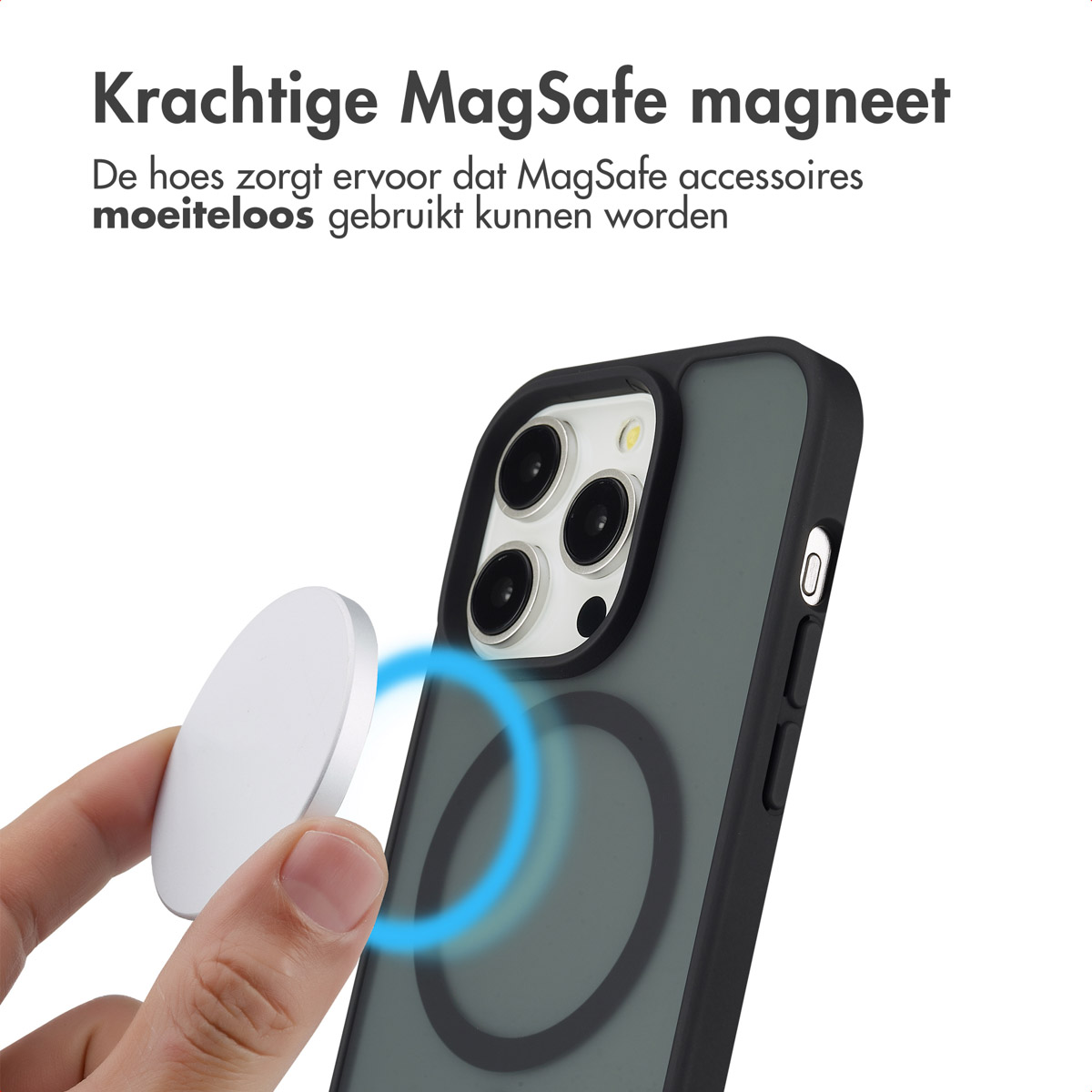 IMOSHION Coque arrière Color Guard MAgsSafe Étui de Téléphone voor Apple iPhone 14 Pro Noir