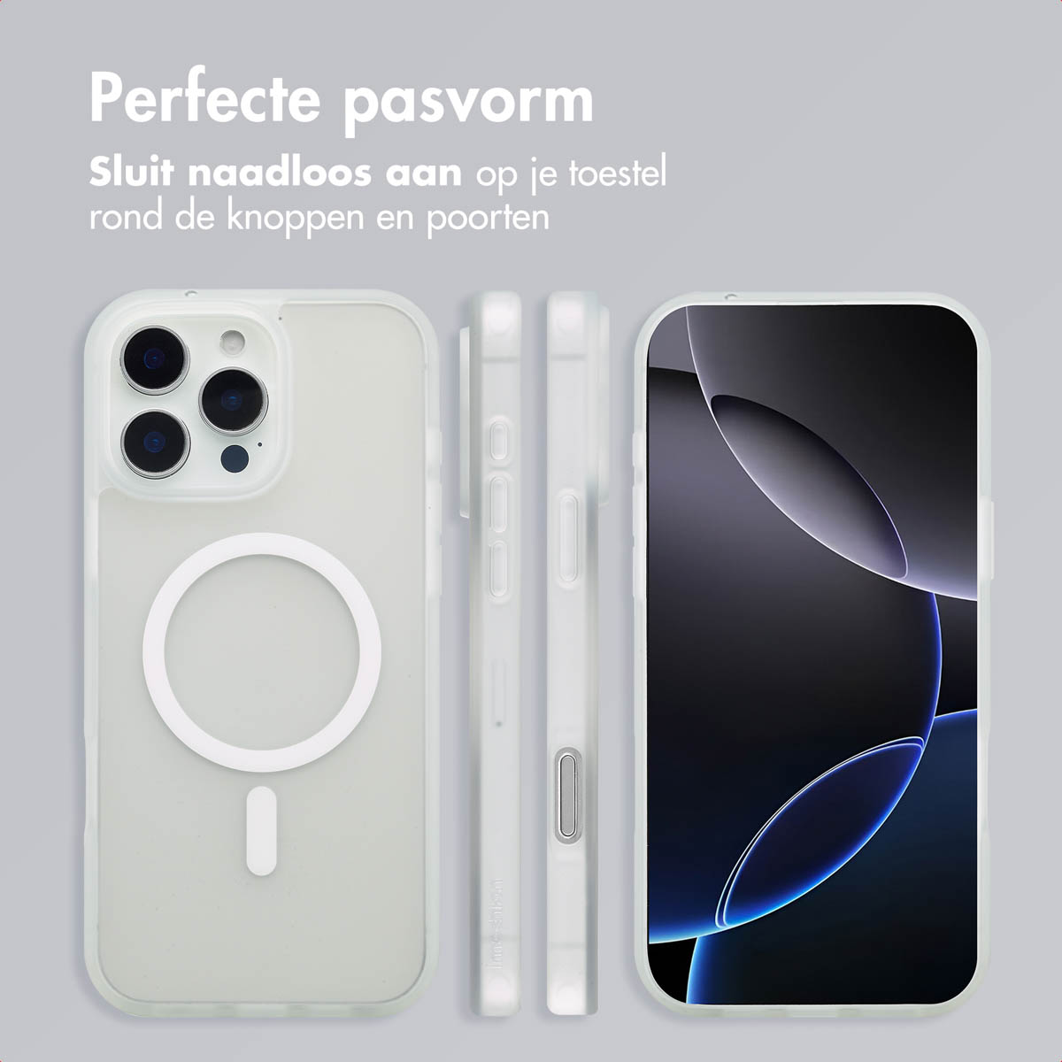 IMOSHION Coque arrière Color Guard MagSafe Étui de Téléphone voor Apple iPhone 16 Pro Max Blanc