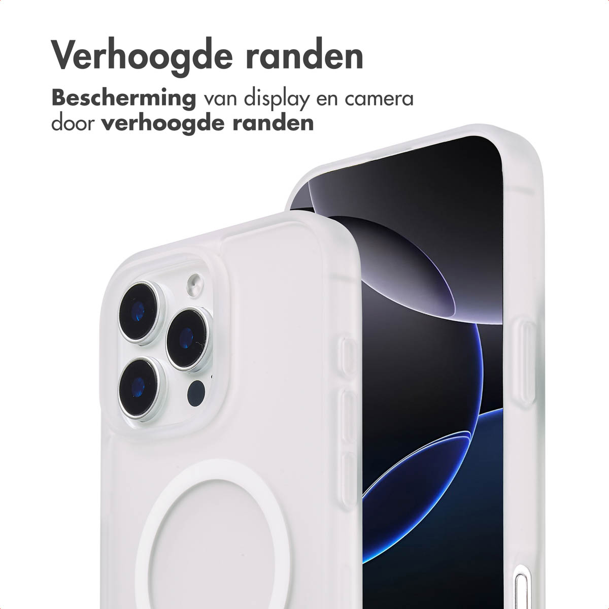 IMOSHION Coque arrière Color Guard MagSafe Étui de Téléphone voor Apple iPhone 16 Pro Max Blanc