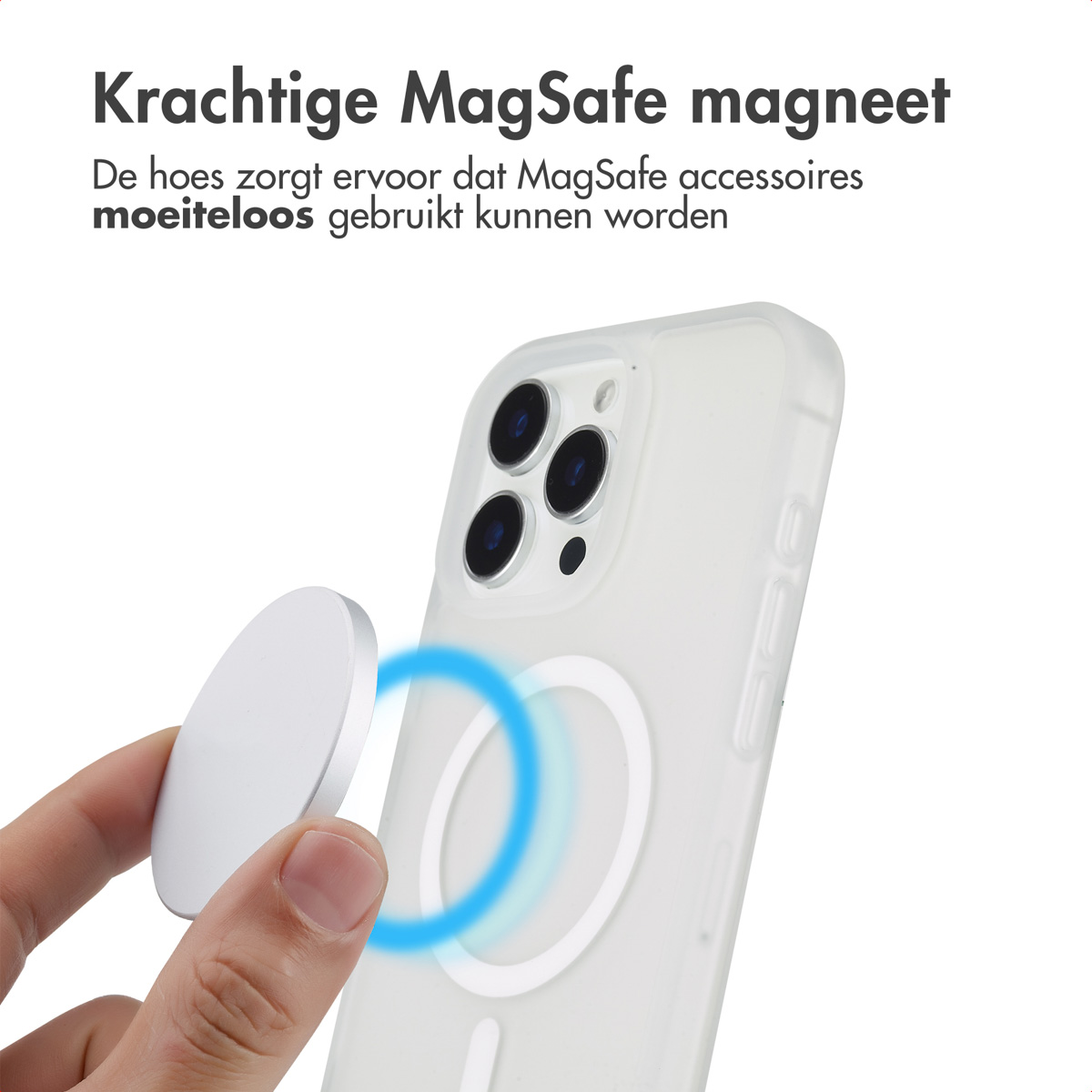 IMOSHION Coque arrière Color Guard MagSafe Étui de Téléphone voor Apple iPhone 16 Pro Max Blanc