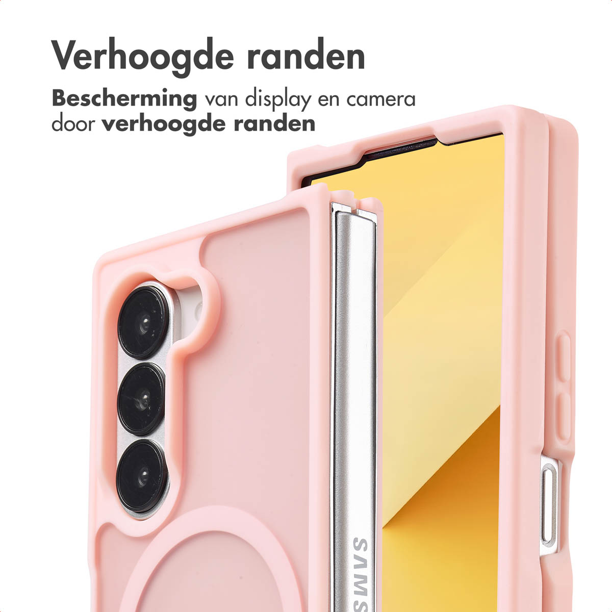 IMOSHION Color Guard Backcover MagSafe - Geschikt voor Samsung Galaxy Z Fold 6 - Telefoonhoesje voor Samsung Samsung Galaxy Z Fold 6 Lichtroze