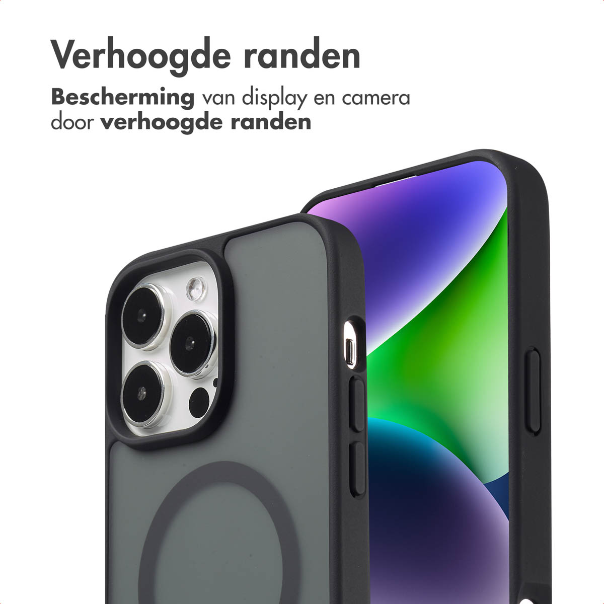 IMOSHION Coque arrière Color Guard MagSafe Étui de Téléphone voor Apple iPhone 14 Pro Max Noir