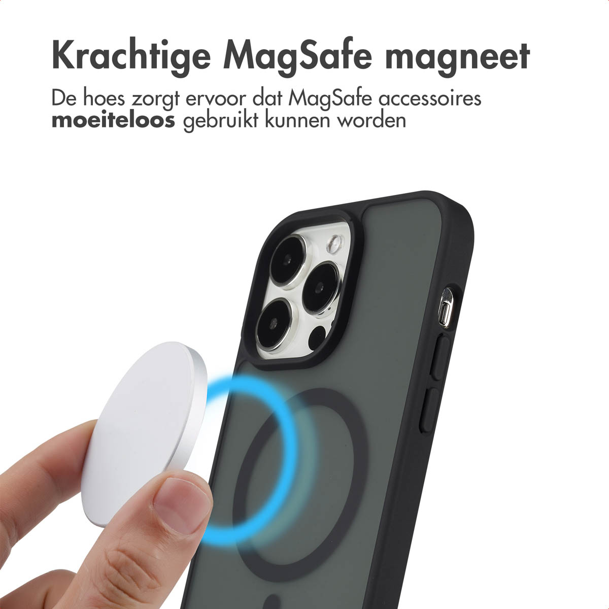 IMOSHION Coque arrière Color Guard MagSafe Étui de Téléphone voor Apple iPhone 14 Pro Max Noir