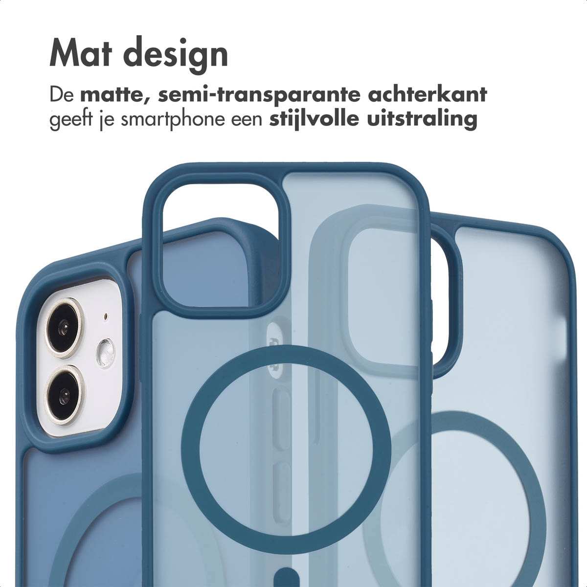 IMOSHION Color Guard Backcover MagSafe - Geschikt voor Apple iPhone 12 (Pro) - Telefoonhoesje voor Apple iPhone 12/ iPhone 12 Pro Donkerblauw
