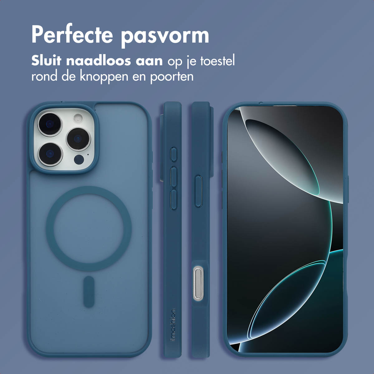 IMOSHION Color Guard Backcover MagSafe - Geschikt voor Apple iPhone 16 Pro - Telefoonhoesje voor Apple iPhone 16 Pro Donkerblauw