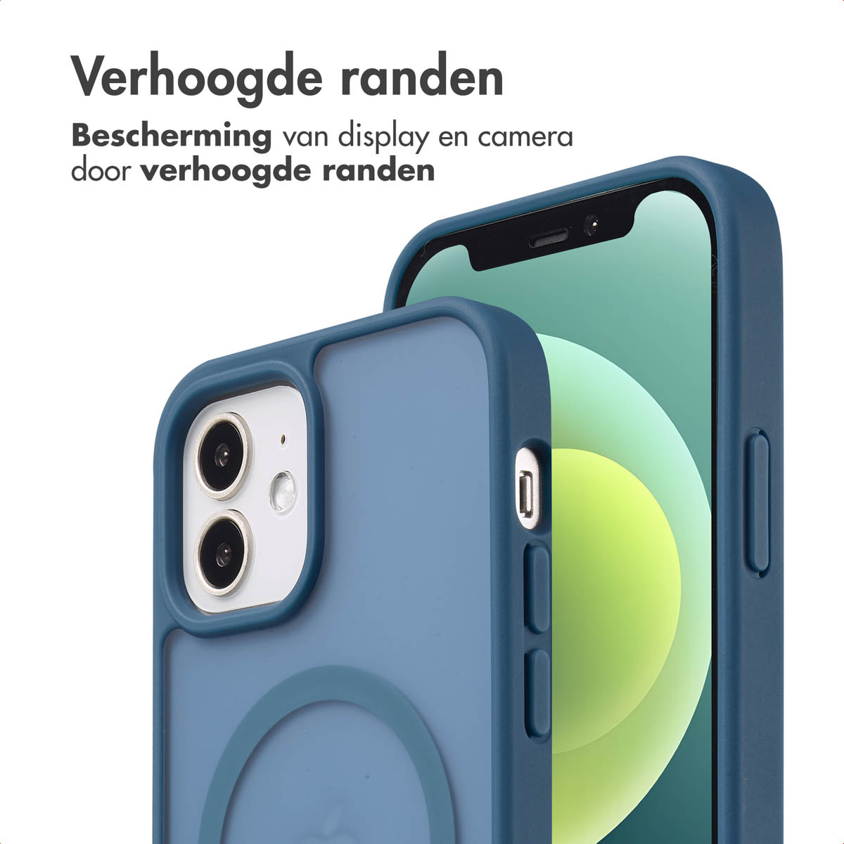 IMOSHION Color Guard Backcover MagSafe - Geschikt voor Apple iPhone 12 (Pro) - Telefoonhoesje voor Apple iPhone 12/ iPhone 12 Pro Donkerblauw