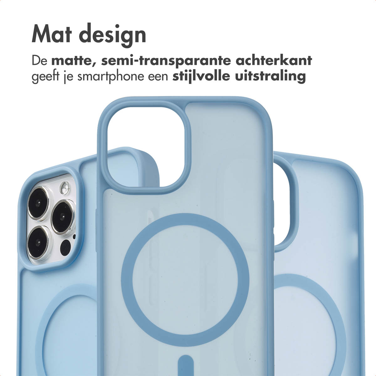IMOSHION Color Guard Backcover MagSafe - Geschikt voor Apple iPhone 13 Pro Max - Telefoonhoesje voor Apple iPhone 13 Pro Max Lichtblauw
