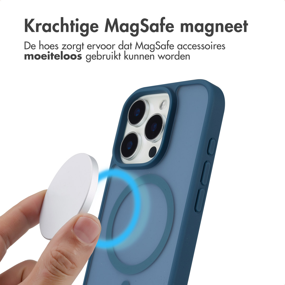 IMOSHION Color Guard Backcover MagSafe - Geschikt voor Apple iPhone 16 Pro - Telefoonhoesje voor Apple iPhone 16 Pro Donkerblauw