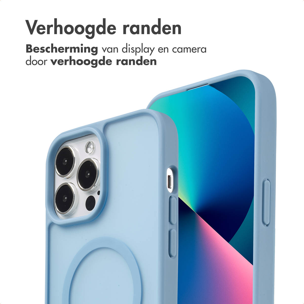 IMOSHION Color Guard Backcover MagSafe - Geschikt voor Apple iPhone 13 Pro Max - Telefoonhoesje voor Apple iPhone 13 Pro Max Lichtblauw