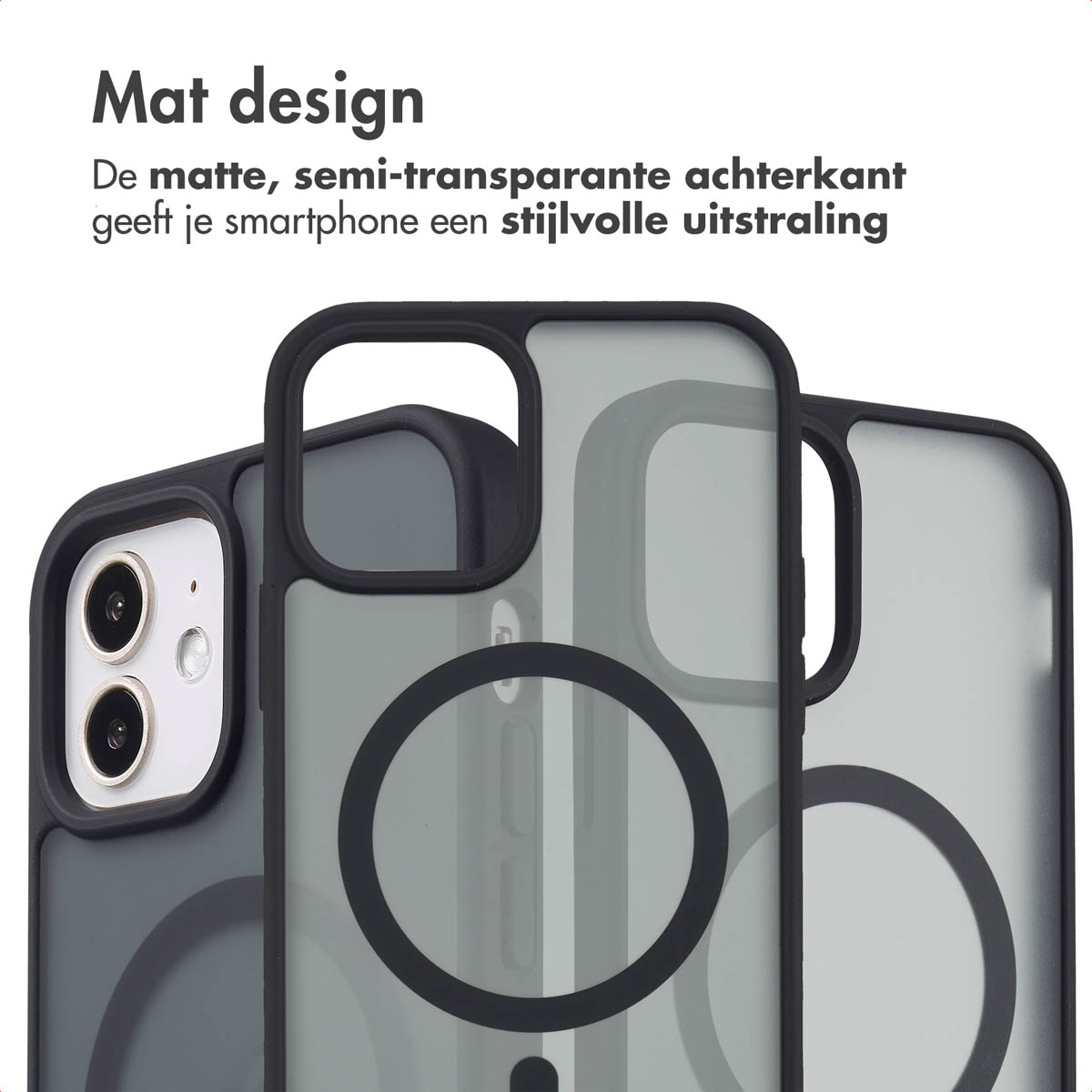 IMOSHION Color Guard Backcover MagSafe - Geschikt voor Apple iPhone 12 (Pro) - Telefoonhoesje voor Apple iPhone 12/ iPhone 12 Pro Zwart