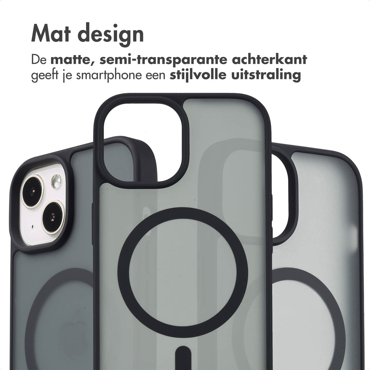 IMOSHION Color Guard Backcover MagSafe - Geschikt voor Apple iPhone 14 / 13 - Telefoonhoesje voor Apple iPhone 13/ iPhone 14 Zwart