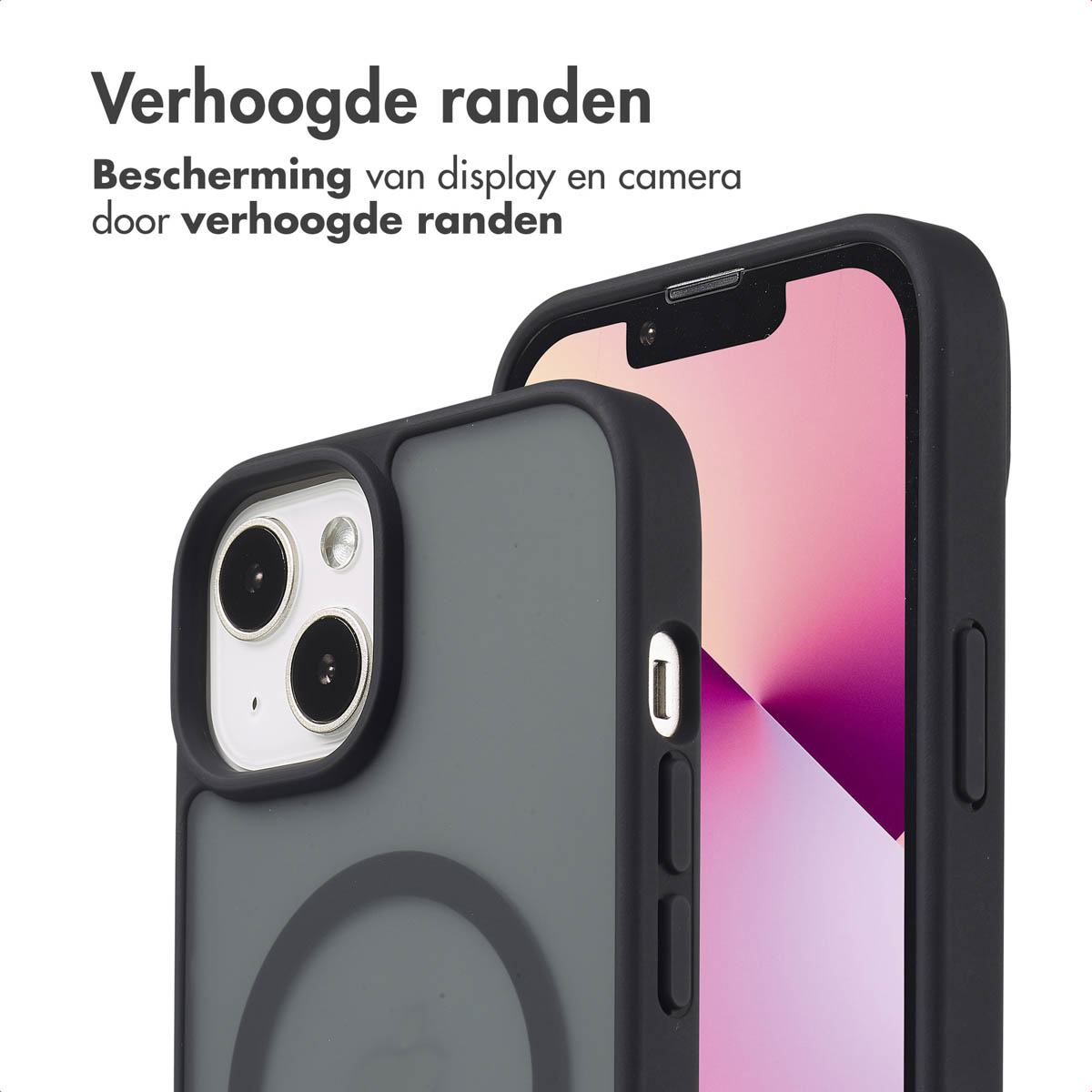 IMOSHION Color Guard Backcover MagSafe - Geschikt voor Apple iPhone 14 / 13 - Telefoonhoesje voor Apple iPhone 13/ iPhone 14 Zwart