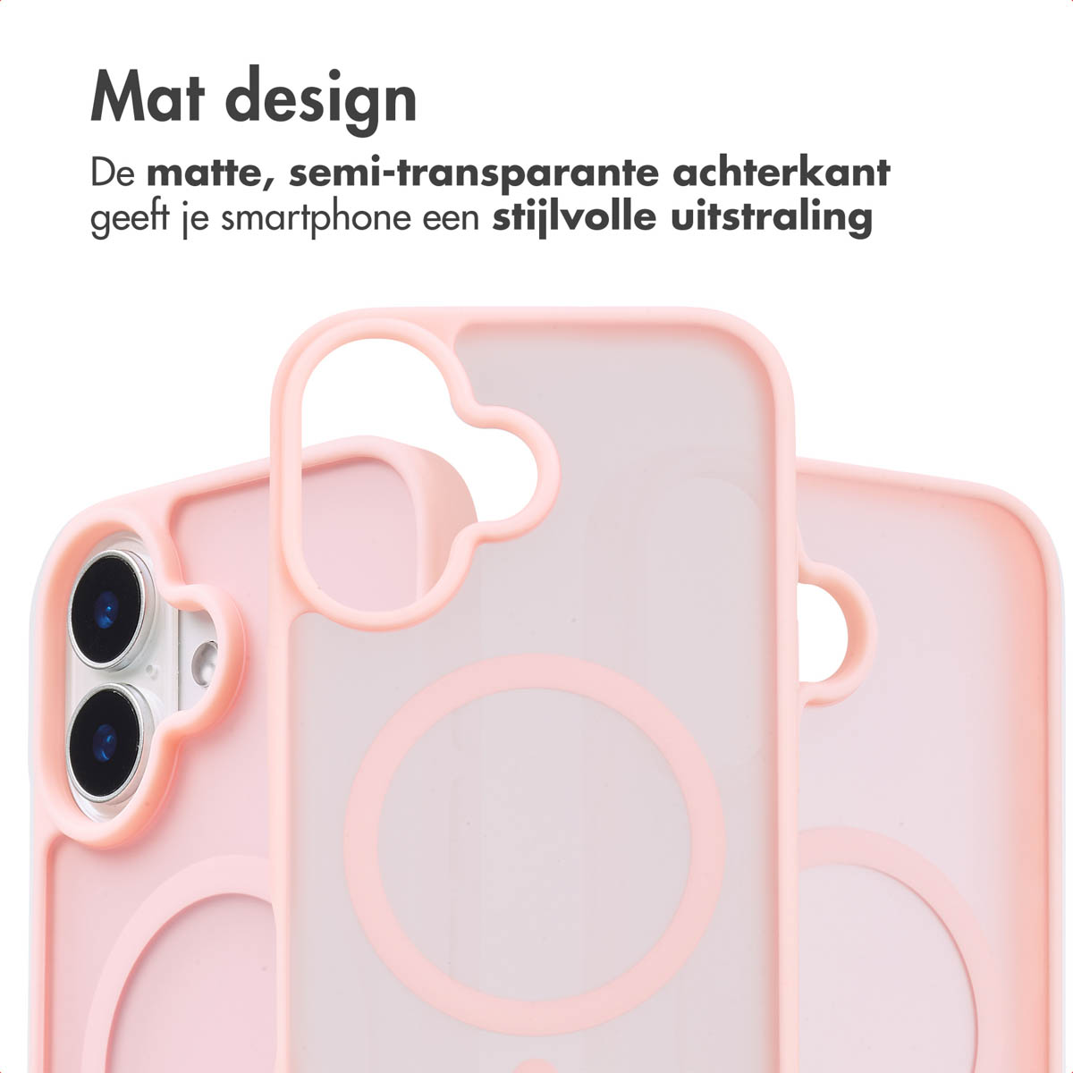 IMOSHION Color Guard Backcover MagSafe - Geschikt voor Apple iPhone 16 - Telefoonhoesje voor Apple iPhone 16 Lichtroze