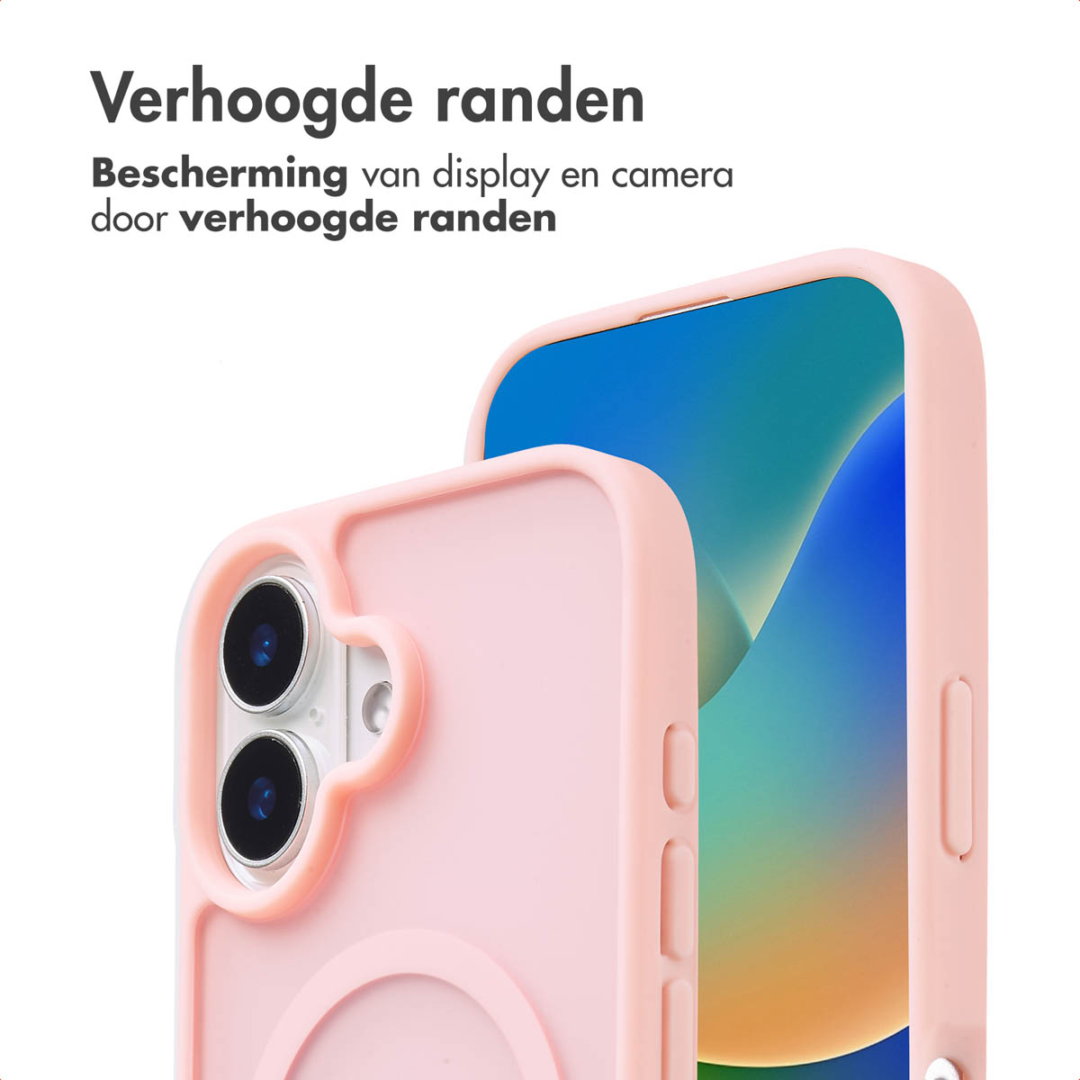 IMOSHION Color Guard Backcover MagSafe - Geschikt voor Apple iPhone 16 - Telefoonhoesje voor Apple iPhone 16 Lichtroze
