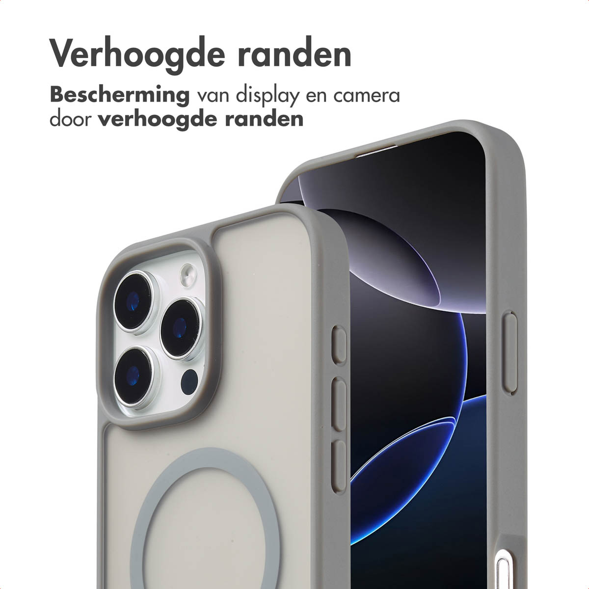 IMOSHION Coque arrière Color Guard MagSafe Étui de Téléphone voor Apple iPhone 16 Pro Max Gris