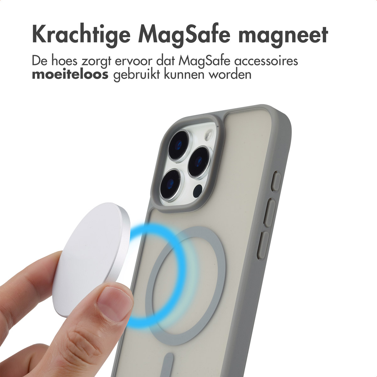 IMOSHION Coque arrière Color Guard MagSafe Étui de Téléphone voor Apple iPhone 16 Pro Max Gris