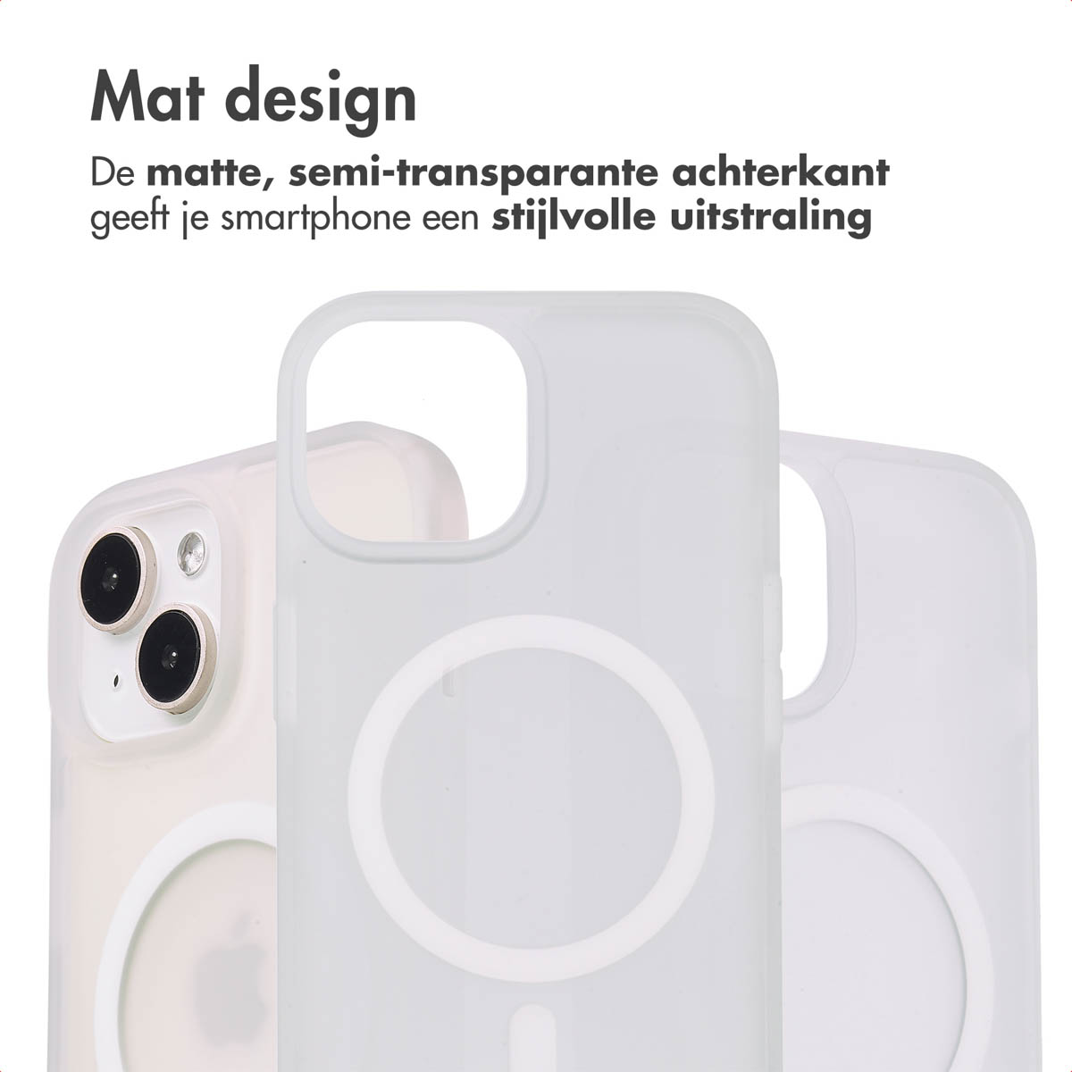 IMOSHION Color Guard Backcover MagSafe geschikt voor iPhone 15 Phone case for Apple iPhone 15 White
