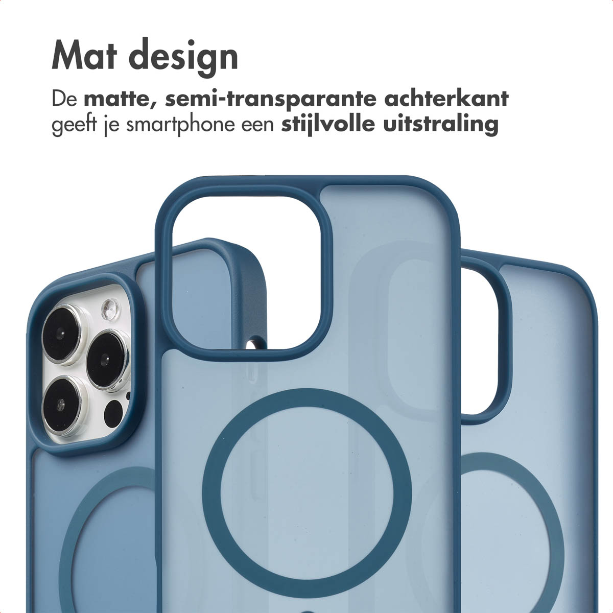 IMOSHION Coque arrière Color Guard MAgsSafe Étui de Téléphone voor Apple iPhone 14 Pro Max Bleu foncé