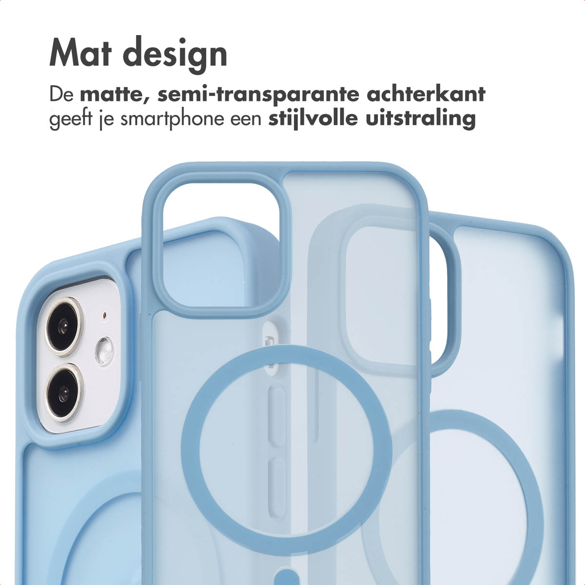 IMOSHION Color Guard Backcover MagSafe - Geschikt voor Apple iPhone 12 (Pro) - Telefoonhoesje voor Apple iPhone 12/ iPhone 12 Pro Lichtblauw