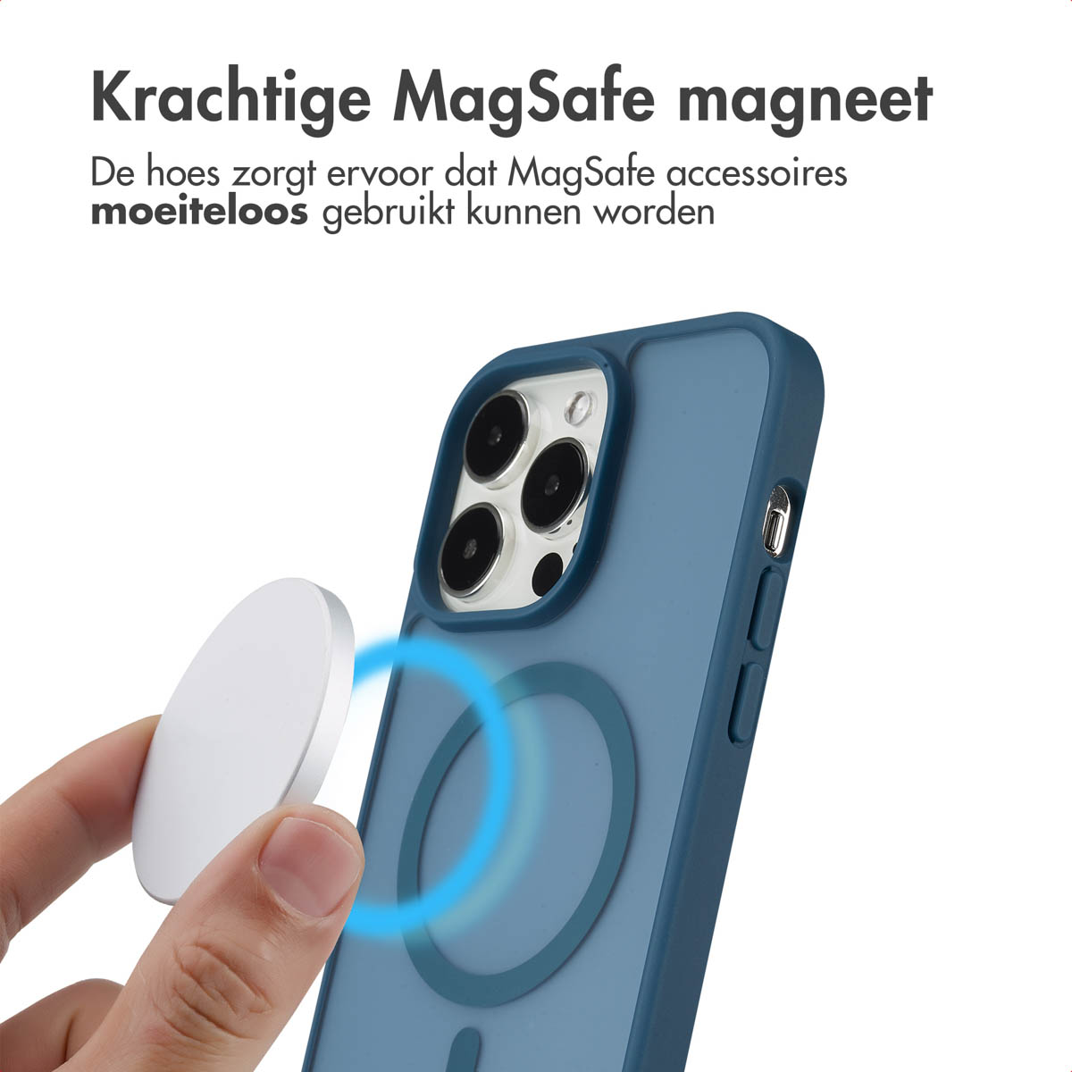 IMOSHION Coque arrière Color Guard MAgsSafe Étui de Téléphone voor Apple iPhone 14 Pro Max Bleu foncé
