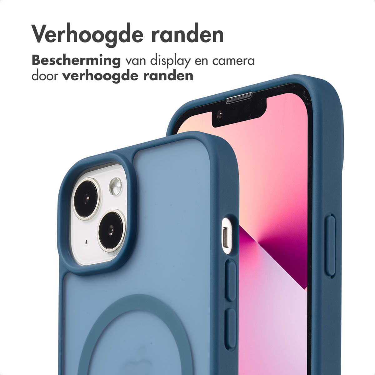 IMOSHION Color Guard Backcover MagSafe - Geschikt voor Apple iPhone 14 / 13 - Telefoonhoesje voor Apple iPhone 13/ iPhone 14 Donkerblauw