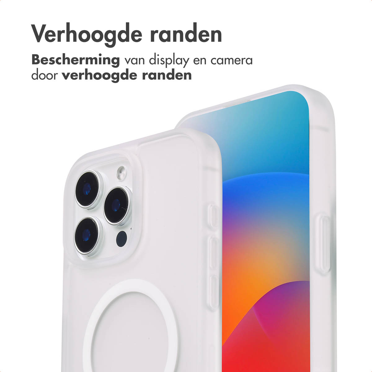 IMOSHION Color Guard Backcover MagSafe - Geschikt voor Apple iPhone 15 Pro Max - Telefoonhoesje voor Apple iPhone 15 Pro Max Wit