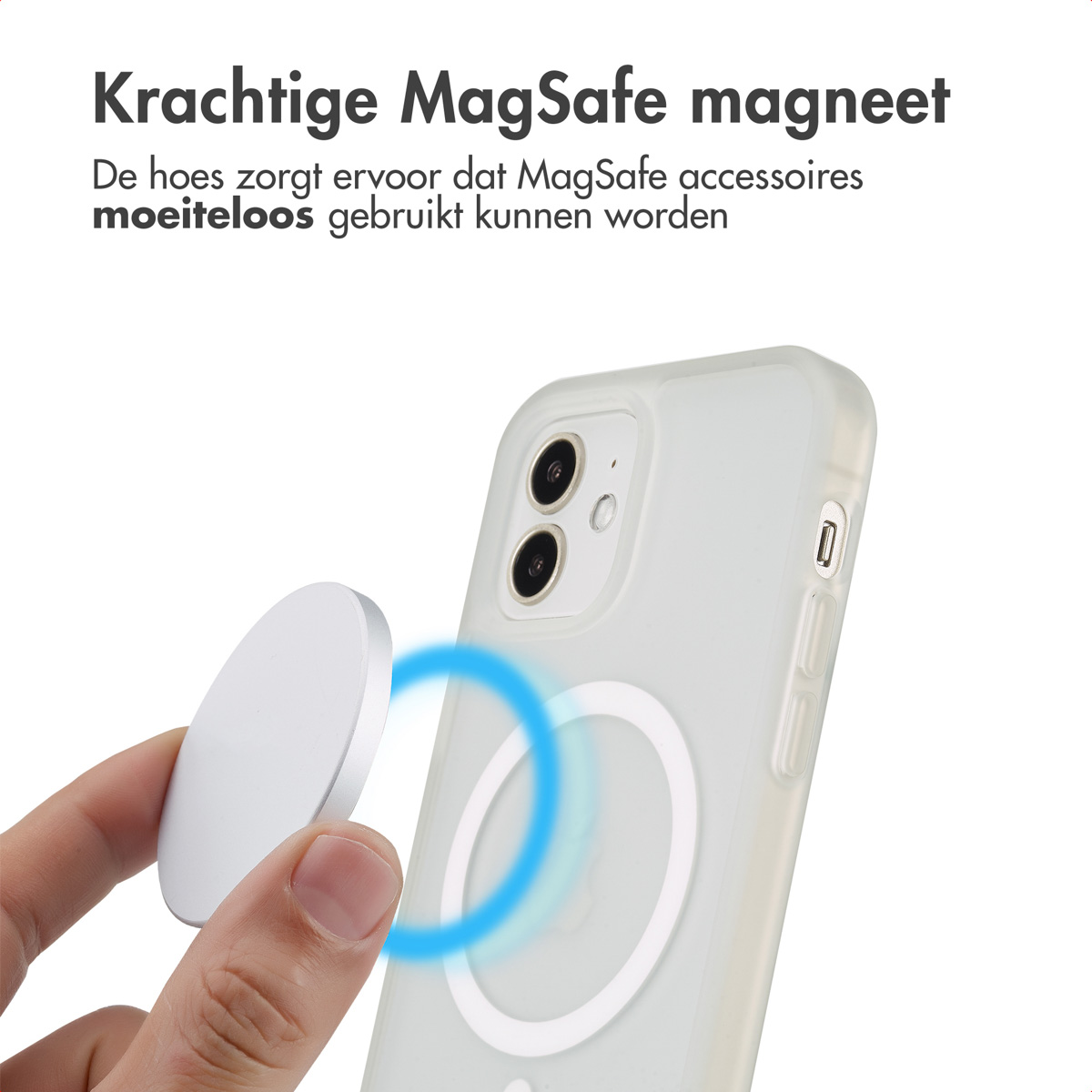 IMOSHION Color Guard Backcover MagSafe - Geschikt voor Apple iPhone 12 (Pro) - Telefoonhoesje voor Apple iPhone 12/ iPhone 12 Pro Wit