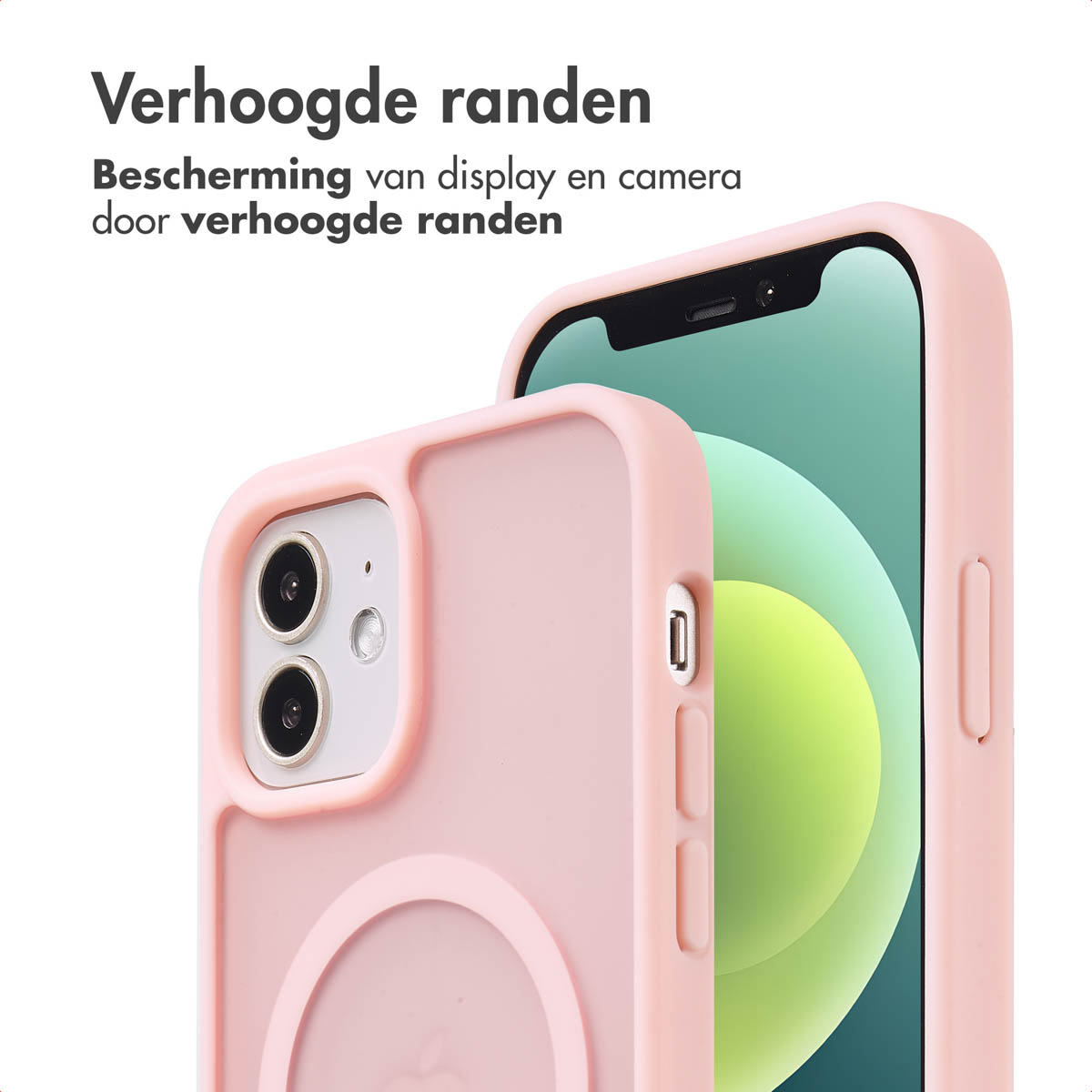 IMOSHION Color Guard Backcover MagSafe - Geschikt voor Apple iPhone 12 (Pro) - Telefoonhoesje voor Apple iPhone 12/ iPhone 12 Pro Lichtroze