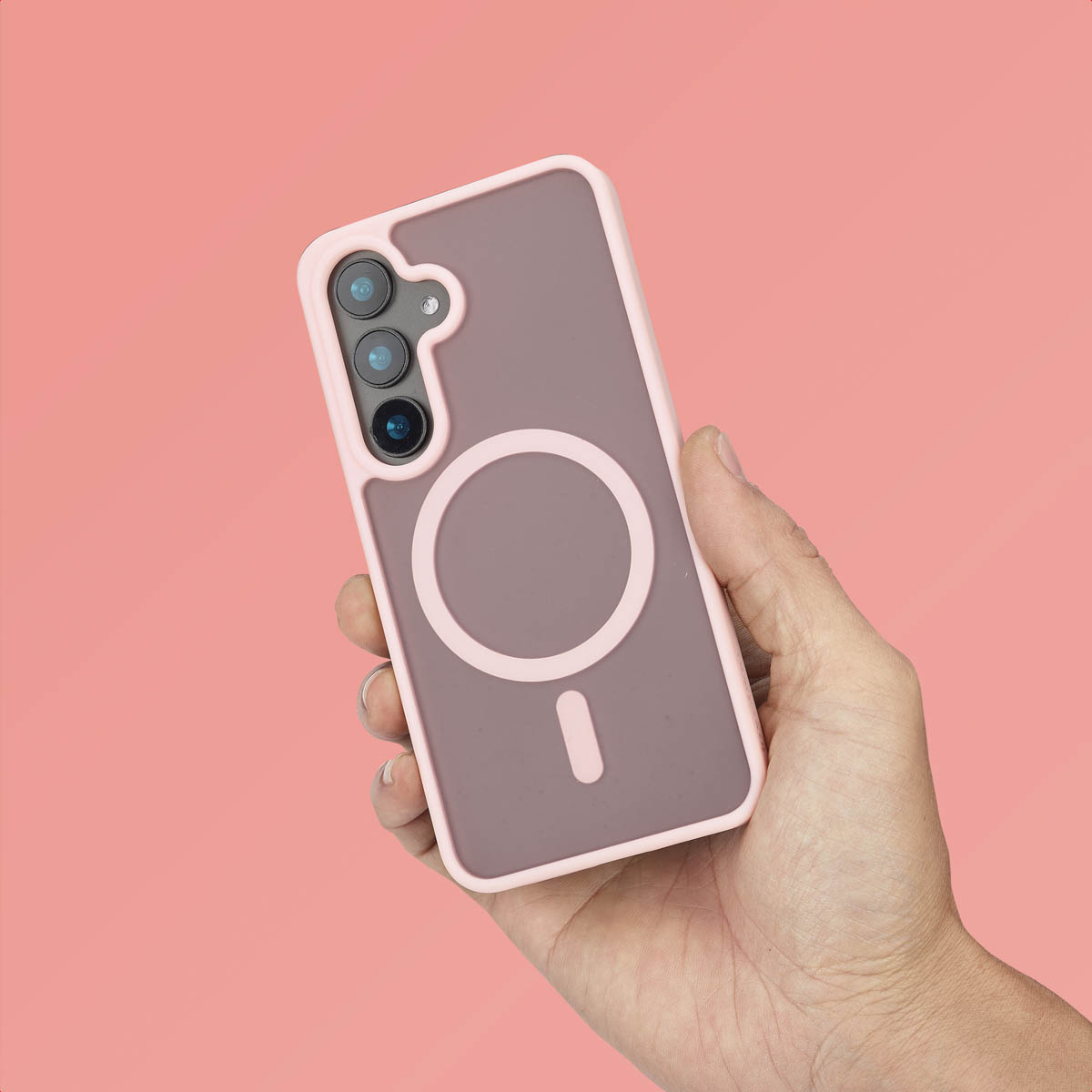 IMOSHION Color Guard Backcover MagSafe - Geschikt voor Samsung Galaxy S24 - Telefoonhoesje voor Samsung Samsung Galaxy S24 Lichtroze