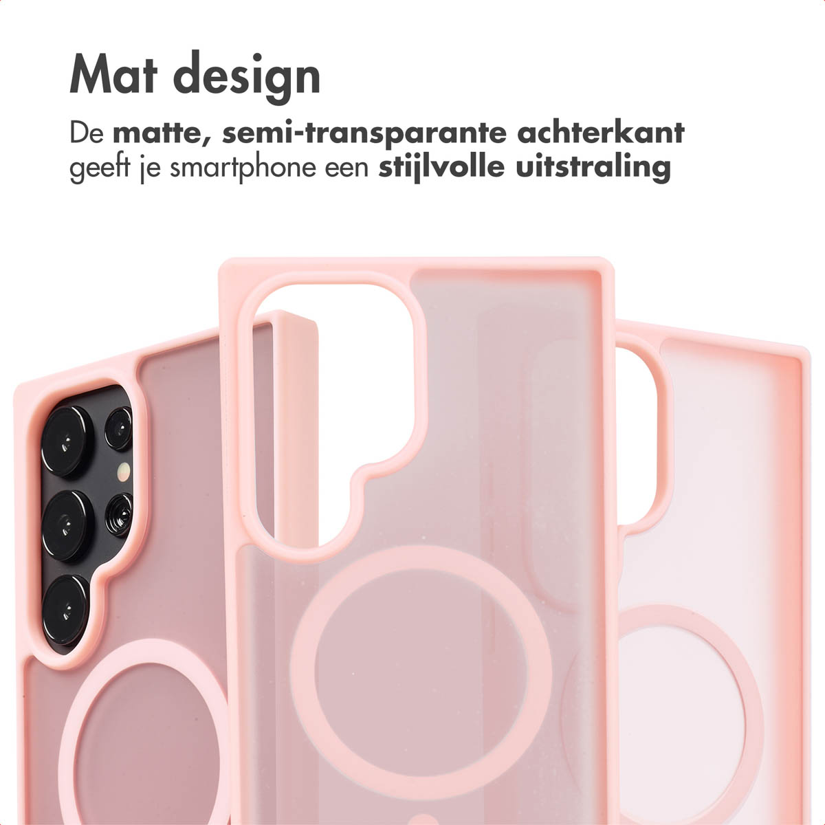 IMOSHION Color Guard Backcover MagSafe - Geschikt voor Samsung Galaxy S24 Ultra - Telefoonhoesje voor Samsung Samsung Galaxy S24 Ultra Lichtroze