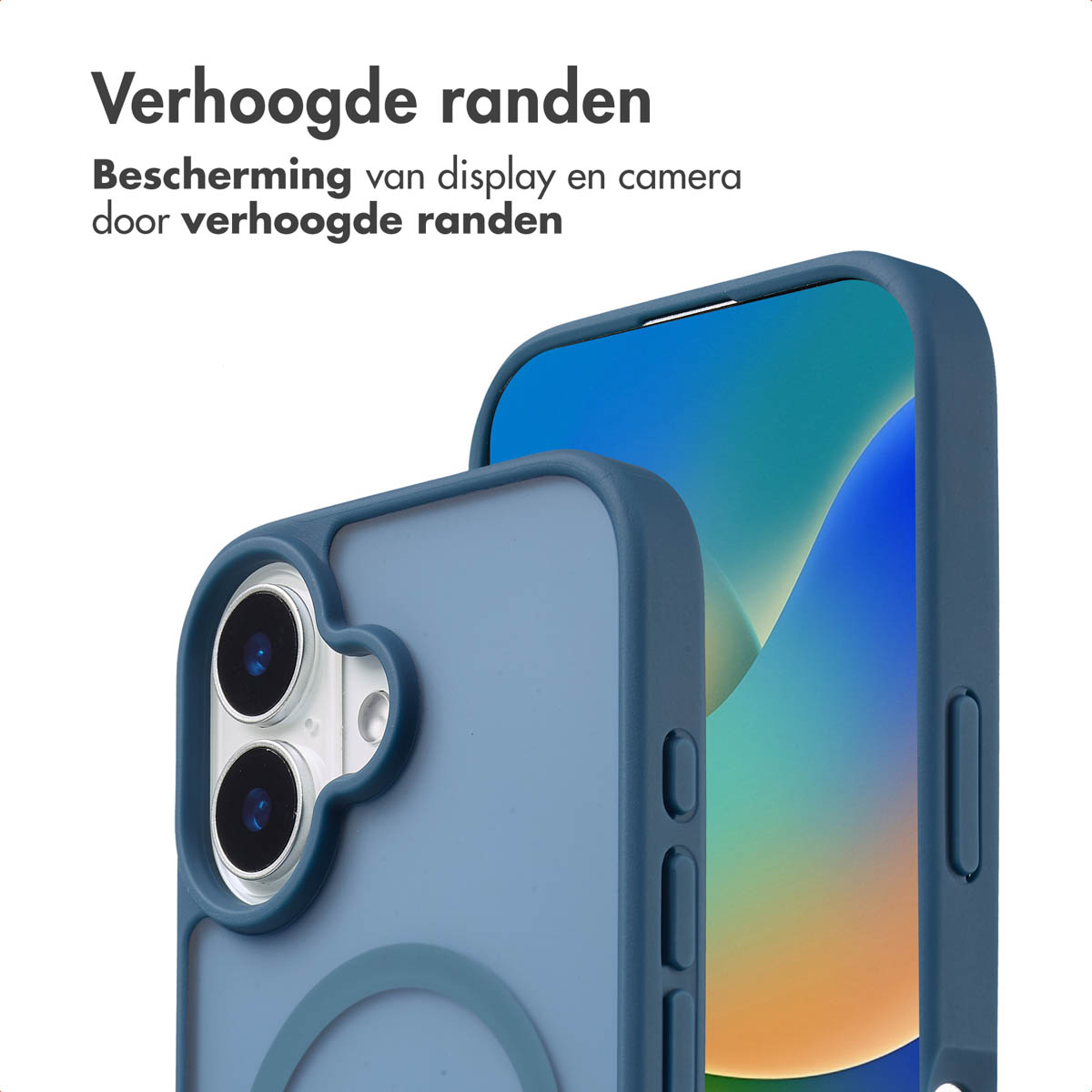 IMOSHION Color Guard Backcover MagSafe - Geschikt voor Apple iPhone 16 - Telefoonhoesje voor Apple iPhone 16 Donkerblauw