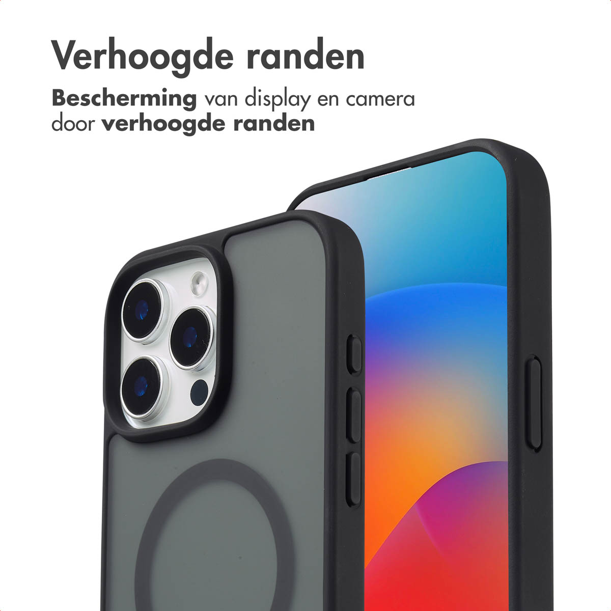 IMOSHION Color Guard Backcover MagSafe - Geschikt voor Apple iPhone 15 Pro Max - Telefoonhoesje voor Apple iPhone 15 Pro Max Zwart