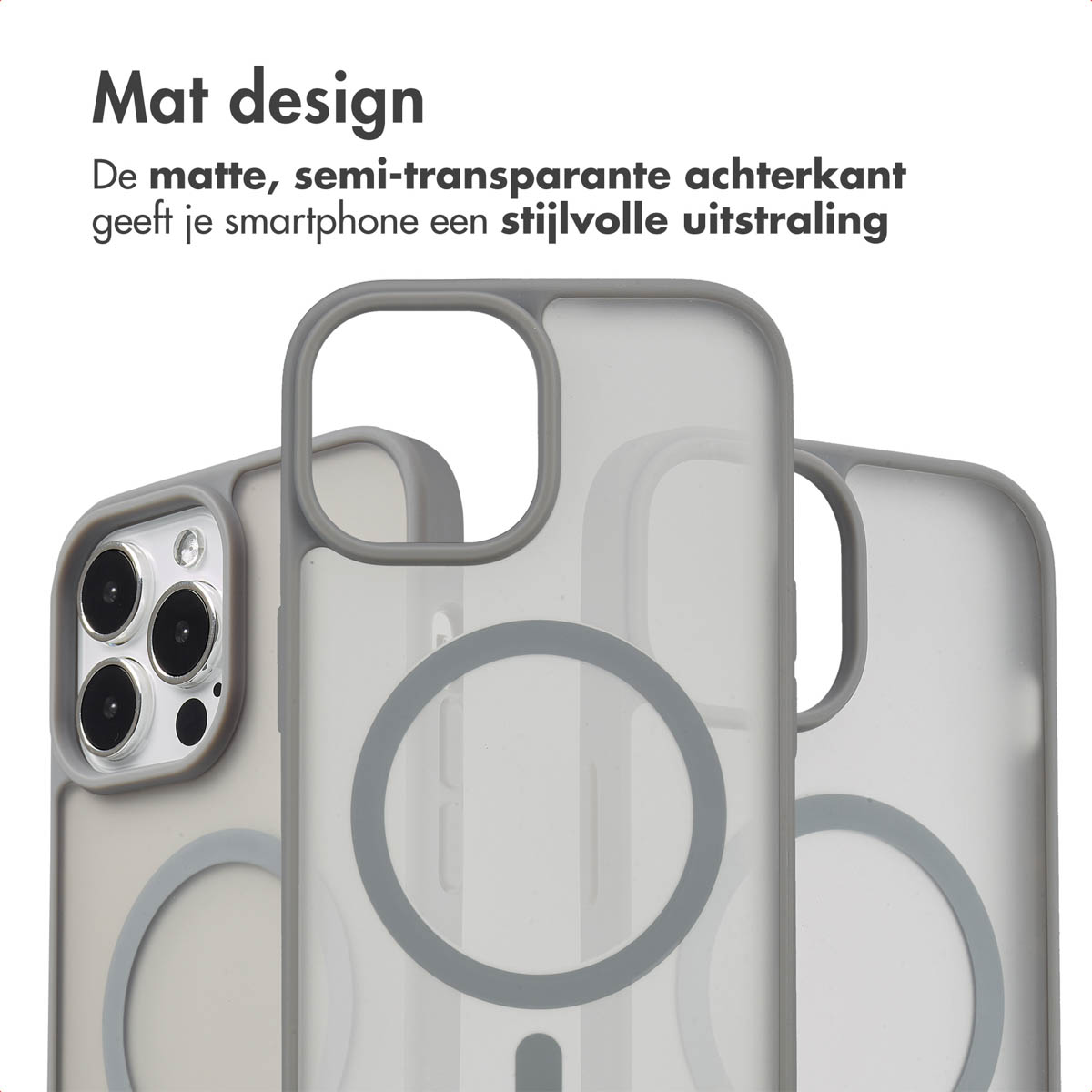 IMOSHION Coque arrière Color Guard MAgsSafe Étui de Téléphone voor Apple iPhone 13 Pro Max Gris