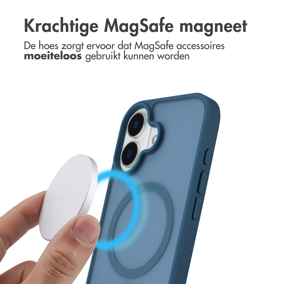 IMOSHION Color Guard Backcover MagSafe - Geschikt voor Apple iPhone 16 - Telefoonhoesje voor Apple iPhone 16 Donkerblauw