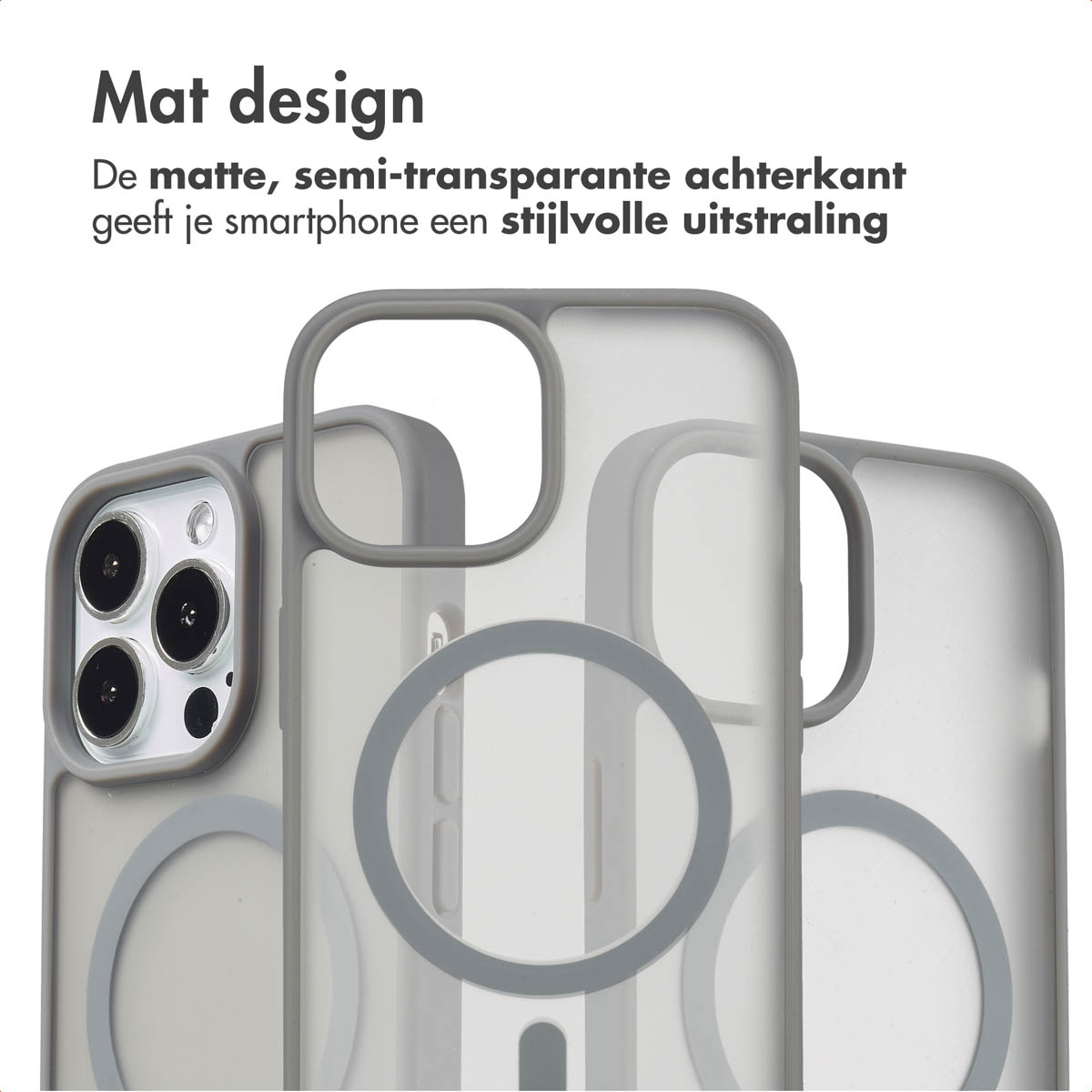 IMOSHION Coque arrière Color Guard MAgsSafe Étui de Téléphone voor Apple iPhone 13 Pro Gris