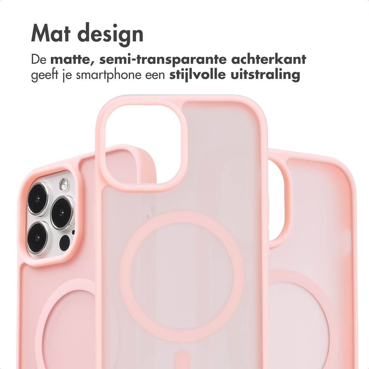 IMOSHION Coque arrière Color Guard MAgsSafe Étui de Téléphone voor Apple iPhone 13 Pro Max Rose clair