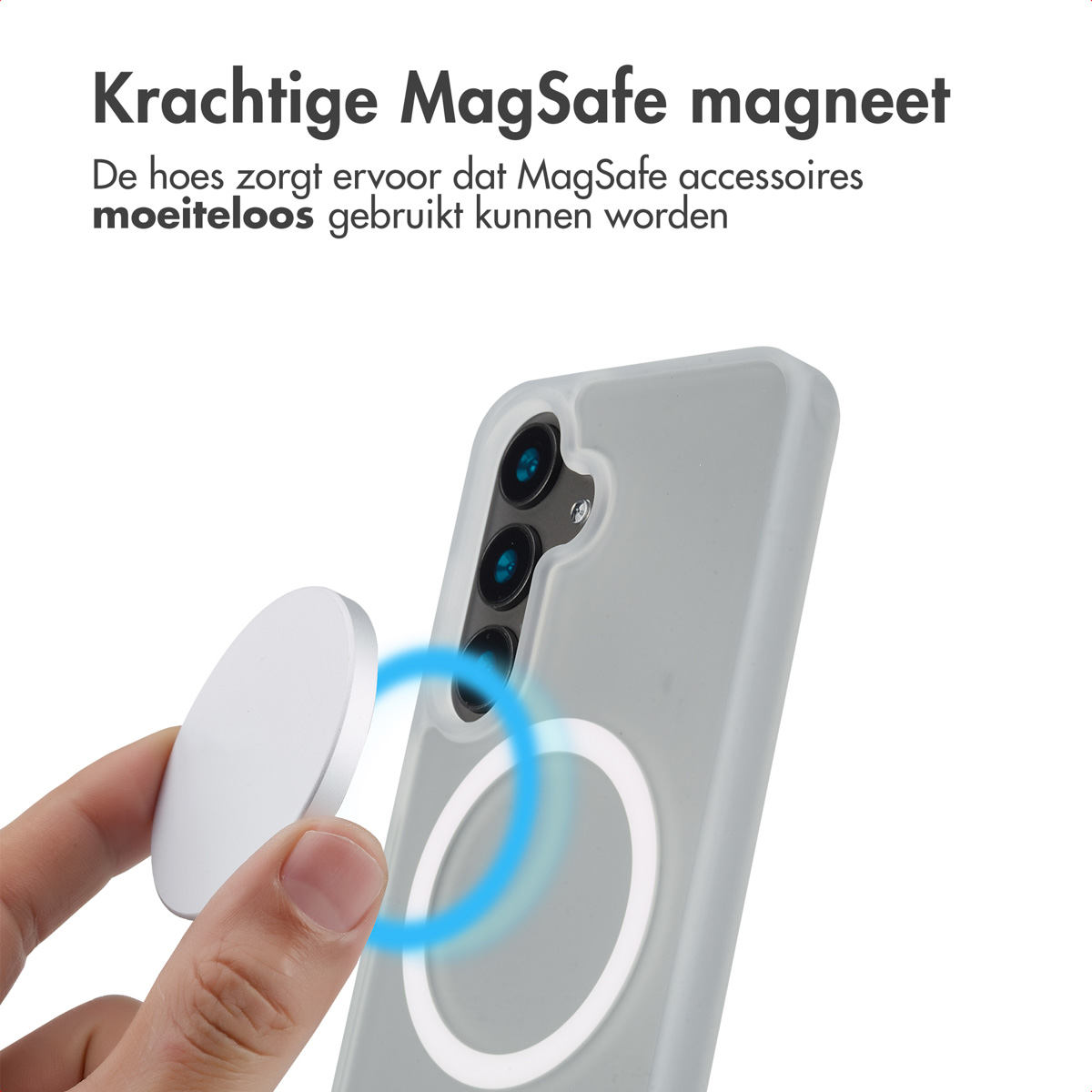 IMOSHION Color Guard Backcover MagSafe - Geschikt voor Samsung Galaxy S24 - Telefoonhoesje voor Samsung Samsung Galaxy S24 Wit