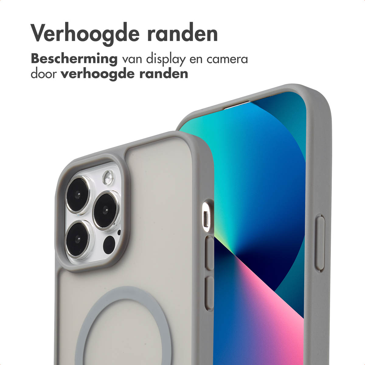 Phoona Cover per iPhone 13 Mini con Pellicola Protettiva Trasparente, Antiurto Silicone Custodia 360 Gradi Full Body Protezione, AntiGraffio Robusta Cover per iPhone 13 Mini, Blu