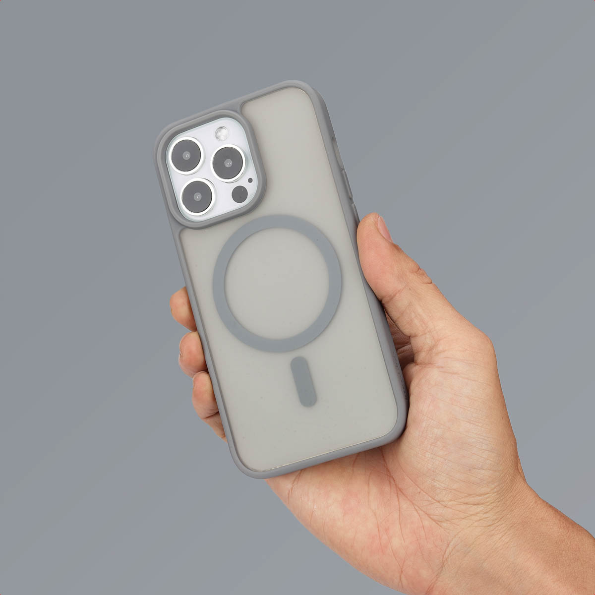 IMOSHION Coque arrière Color Guard MAgsSafe Étui de Téléphone voor Apple iPhone 13 Pro Gris