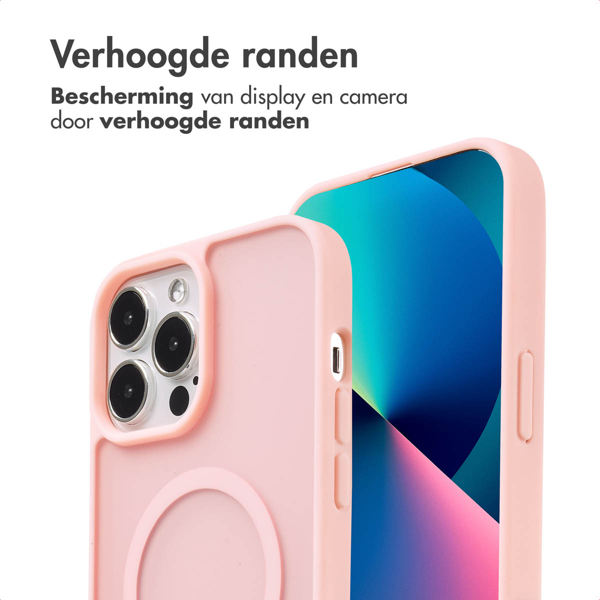 IMOSHION Coque arrière Color Guard MAgsSafe Étui de Téléphone voor Apple iPhone 13 Pro Max Rose clair