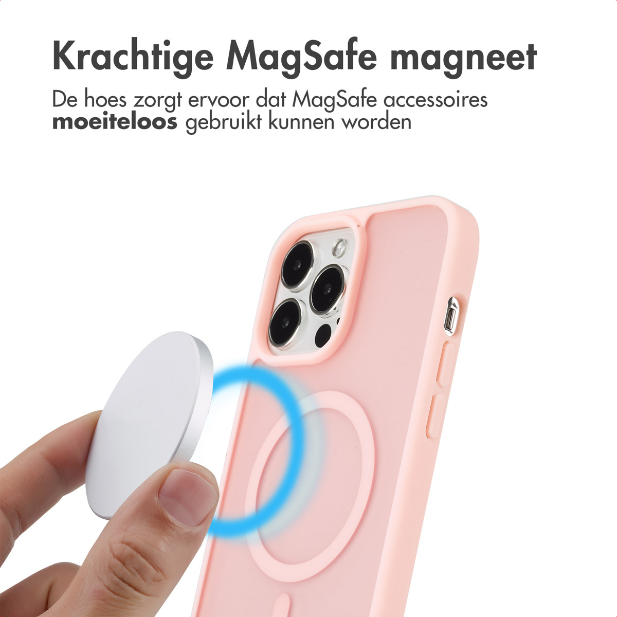 IMOSHION Coque arrière Color Guard MAgsSafe Étui de Téléphone voor Apple iPhone 13 Pro Max Rose clair
