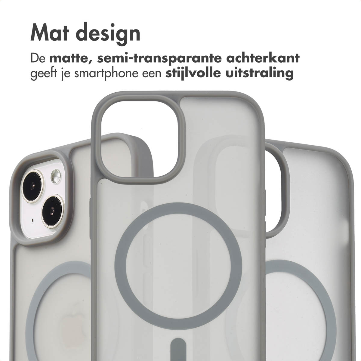 IMOSHION Color Guard Backcover MagSafe - Geschikt voor Apple iPhone 14 / 13 - Telefoonhoesje voor Apple iPhone 13/ iPhone 14 Grijs