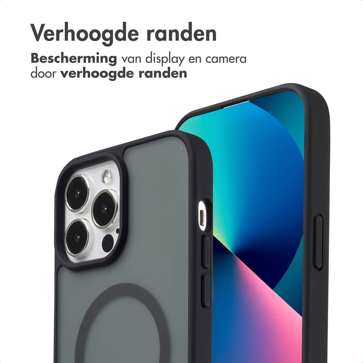 IMOSHION Color Guard Backcover MagSafe - Geschikt voor Apple iPhone 13 Pro Max - Telefoonhoesje voor Apple iPhone 13 Pro Max Zwart