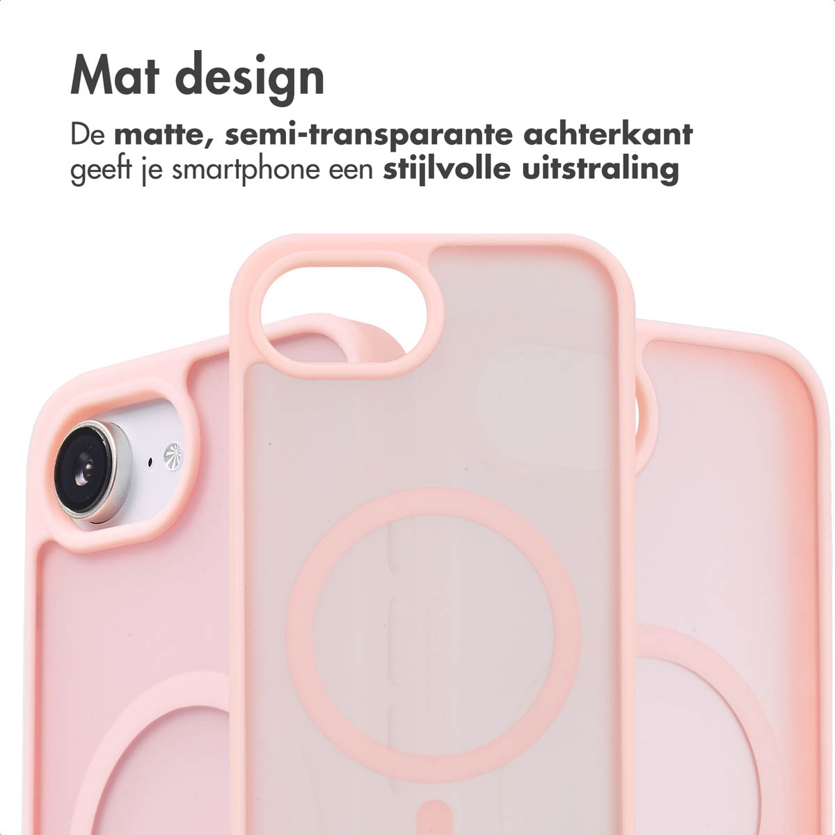 IMOSHION Color Guard Backcover MagSafe - Geschikt voor Apple iPhone 17e / 16e - Telefoonhoesje voor Apple iPhone 16e/ iPhone 17e Lichtroze